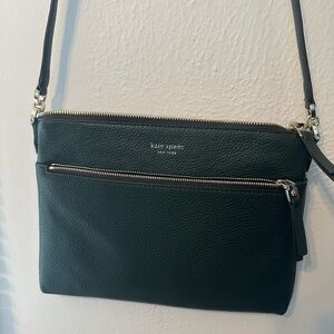 Kate Spade Dark Green Pebble Leather Crossbody Bag